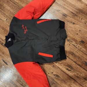 Men's Black and Red Varsity Bomber Jacket